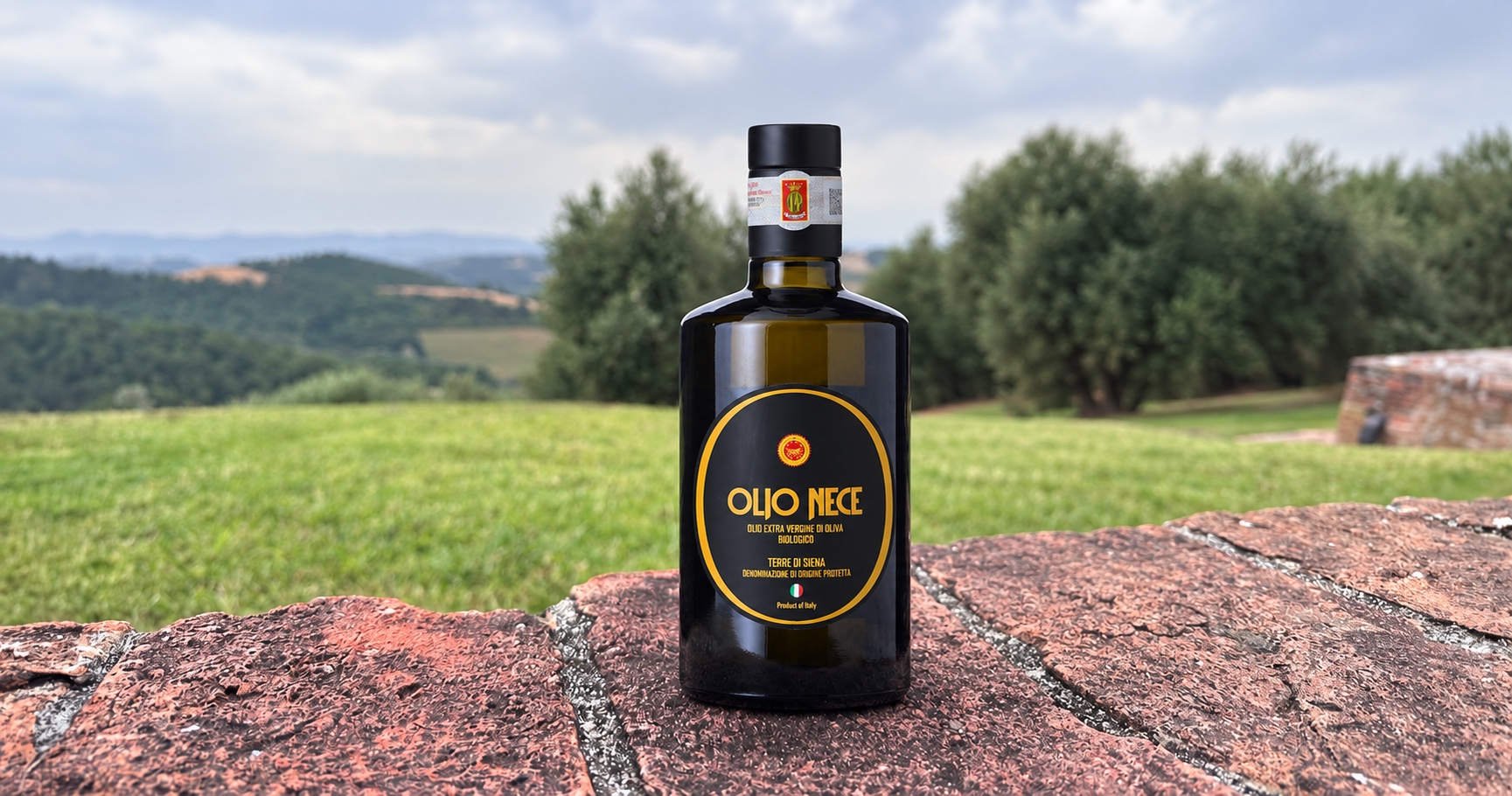 New Olio Nece organic Terre di Siena PDO bottle